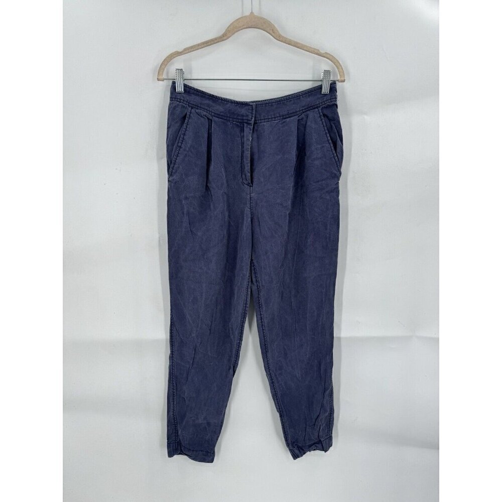 Rebecca Taylor Tencel And Silk Blue Casual Lagenlook Bohemian Women 6 Taper Pant